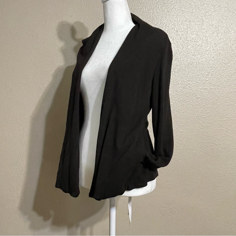 Eileen Fisher Cardigan Sweater Petite Size PM Brown Open Front 100% Viscose - Picture 3 of 14